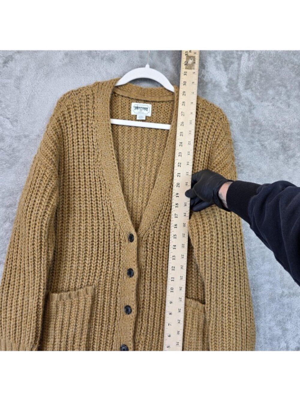 American Eagle Outfitters Cardigan Sweater Womens Medium Brown Chunky Knit - Picture 7 of 11